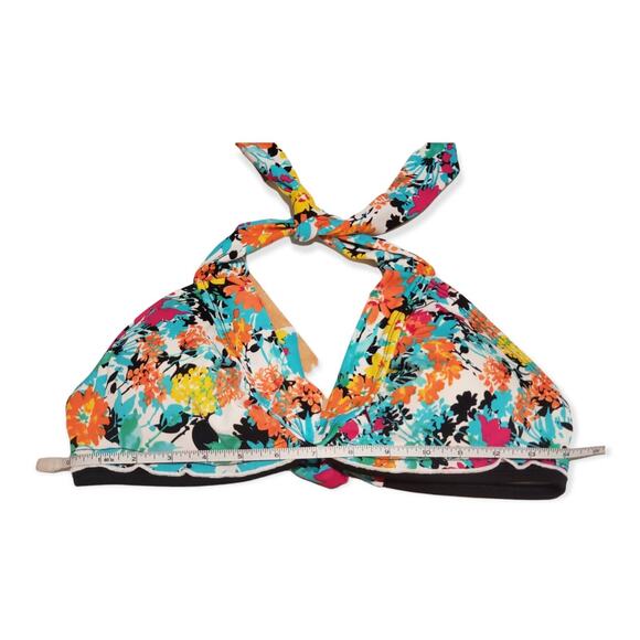 Ocean Avenue Swimwear Multi Colored Floral Padded Bikini Swim Top Adjustable Tie - Picture 4 of 5
